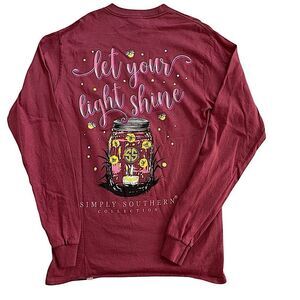 Simply Southern Let Your Light Shine Long Sleeve T-Shirt Women’s Small NWOT